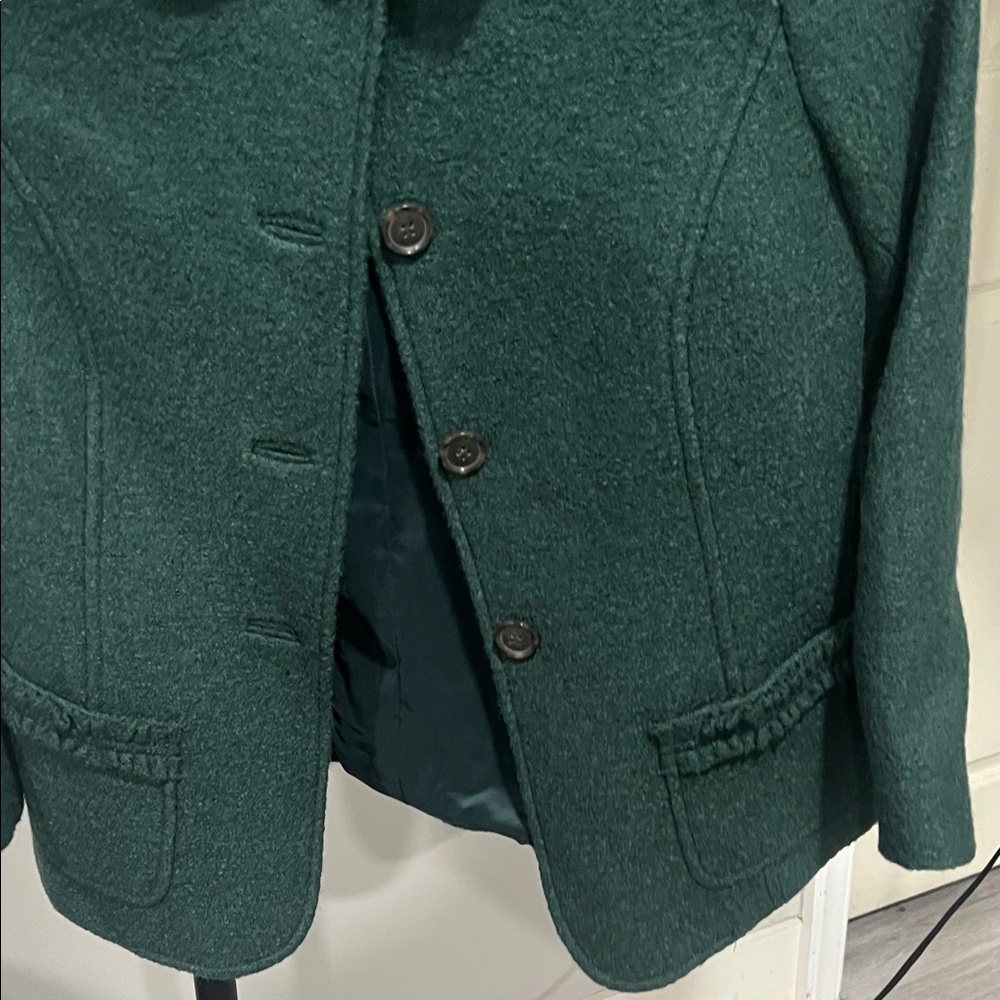 Talbots Forest Green Button-Up Jacket - image 4